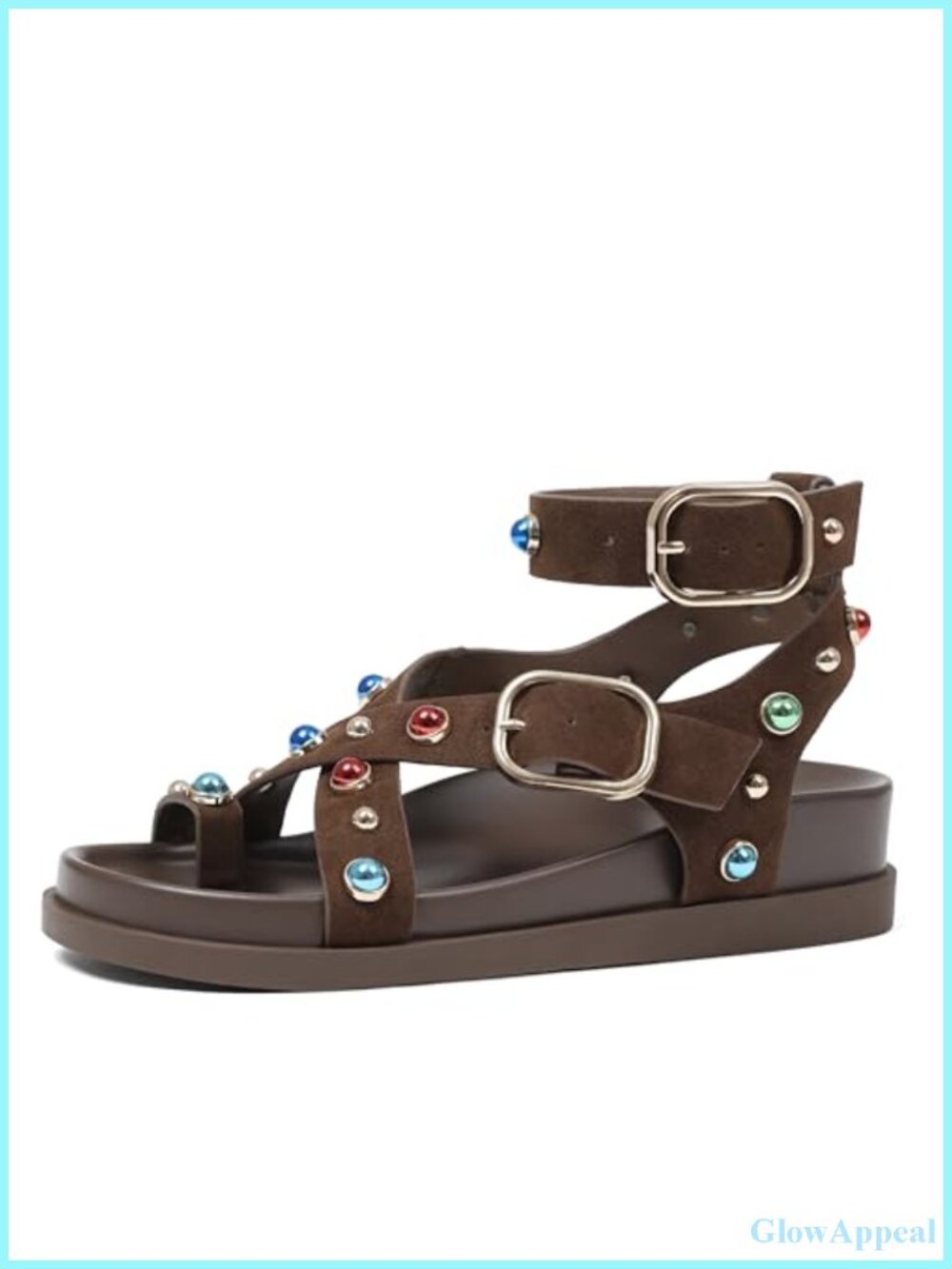 Women Platform Sandals Ankle Strap Suede Bohemian Summer Shoes